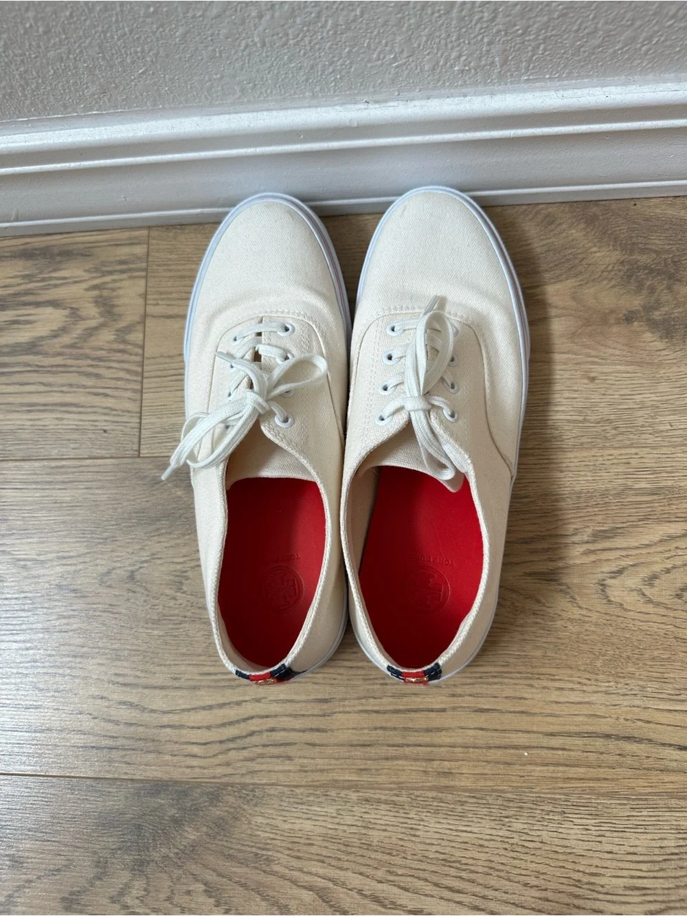 Tory Burch Classic Canvas Low-Top Sneakers Off-White